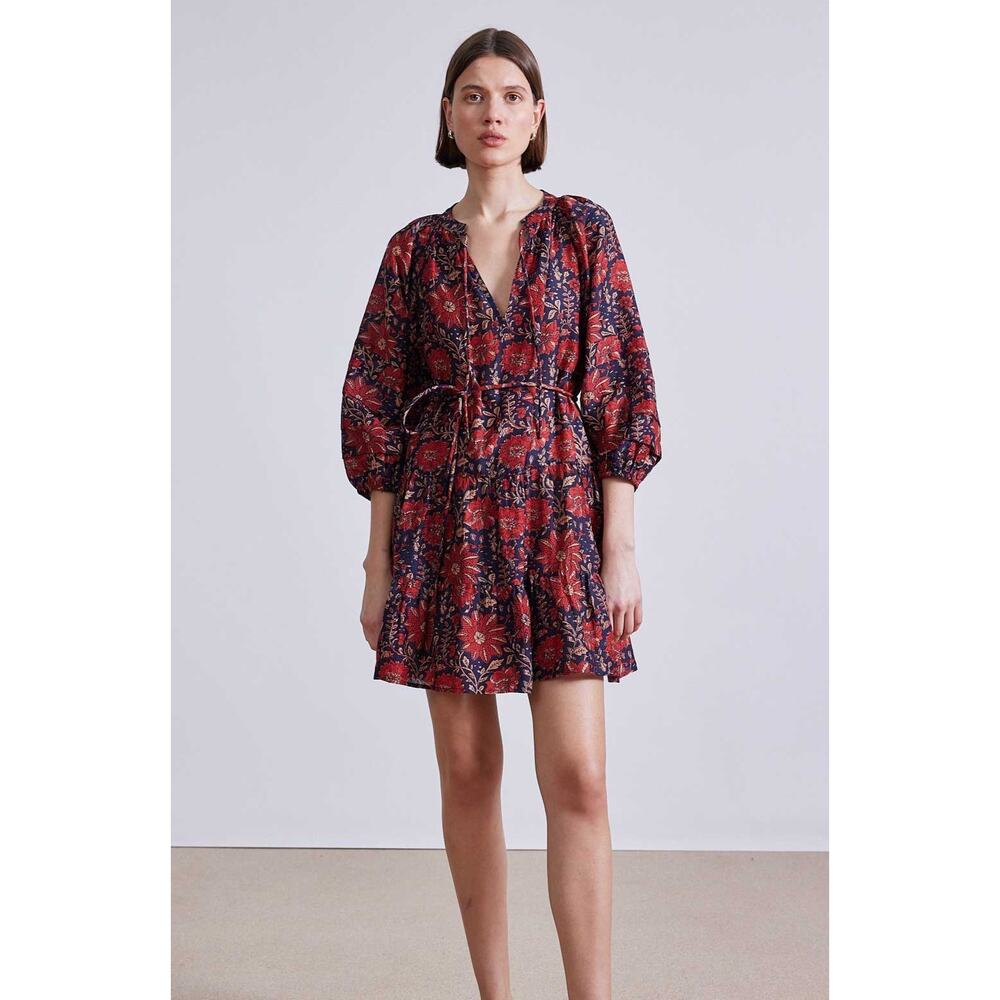 Apiece Apart Alessa Silk Cotton Dress in Heritage Scarlet S